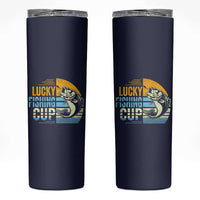 Lucky Fishing Skinny Tumbler Funny Fathers Day Fishing Gifts For Men