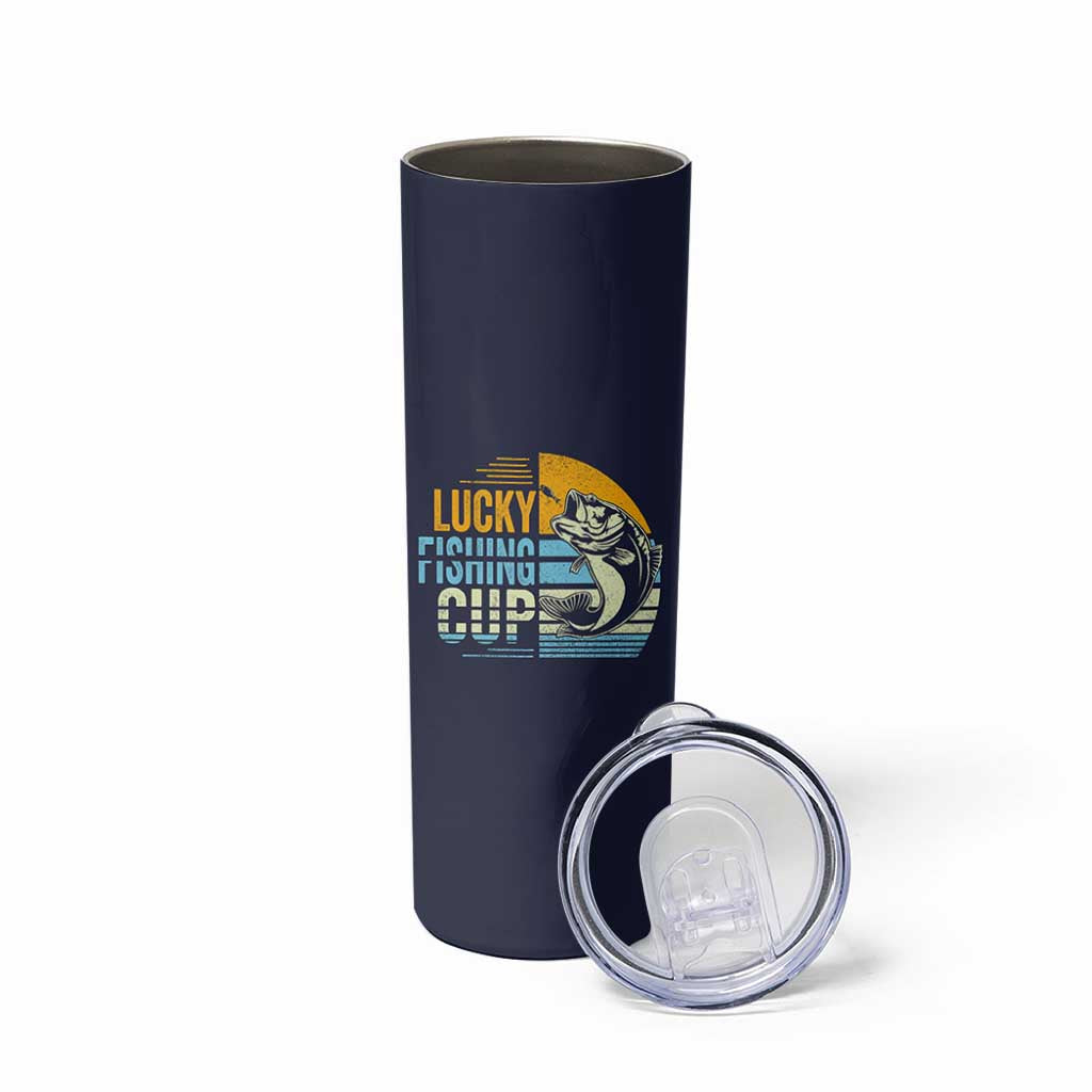 Lucky Fishing Skinny Tumbler Funny Fathers Day Fishing Gifts For Men