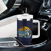 Lucky Fishing Tumbler With Handle Funny Fathers Day Fishing Gifts For Men