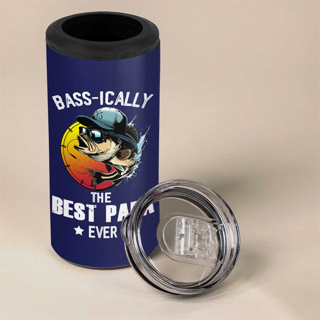 Fishing Gifts For Men 4 in 1 Can Cooler Tumbler Best Papa Ever Bass Fish Fisherman Fathers Day Gift