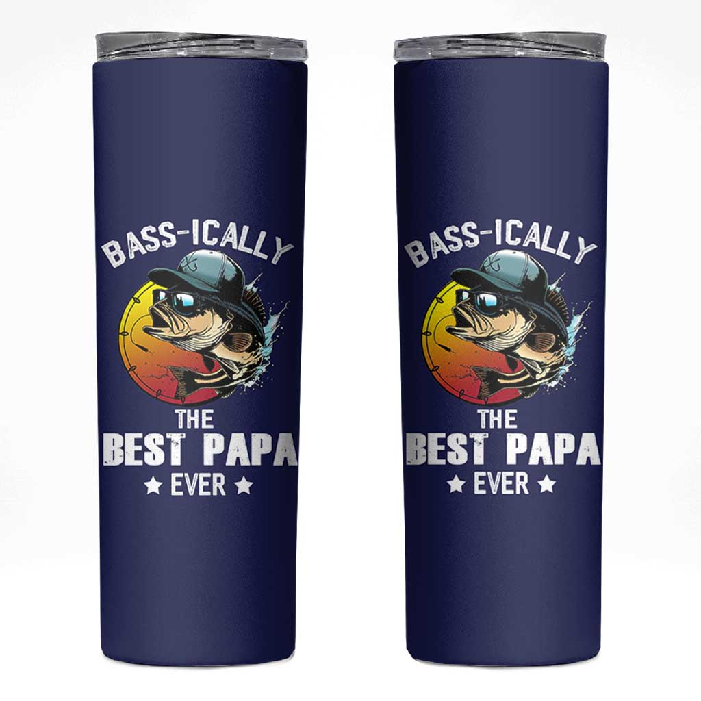 Fishing Gifts For Men Skinny Tumbler Best Papa Ever Bass Fish Fisherman Fathers Day Gift