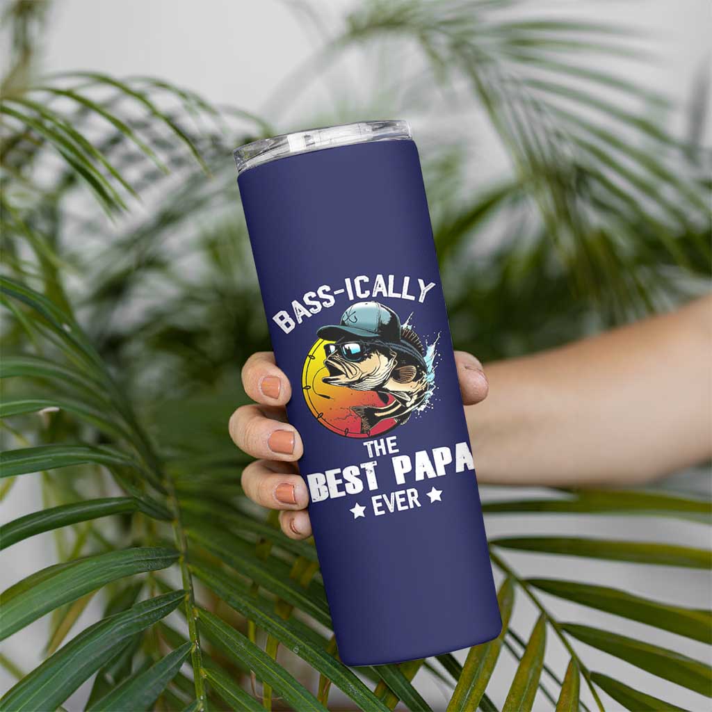 Fishing Gifts For Men Skinny Tumbler Best Papa Ever Bass Fish Fisherman Fathers Day Gift