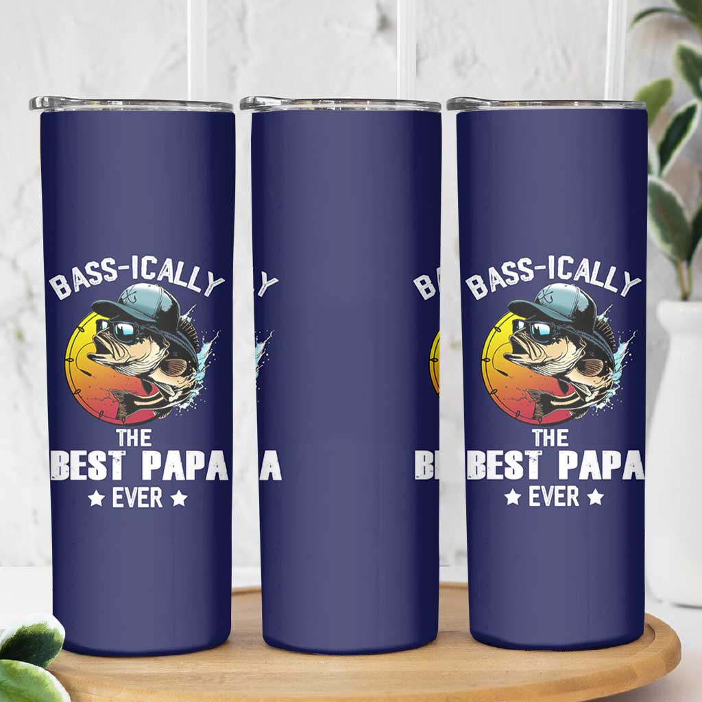 Fishing Gifts For Men Skinny Tumbler Best Papa Ever Bass Fish Fisherman Fathers Day Gift