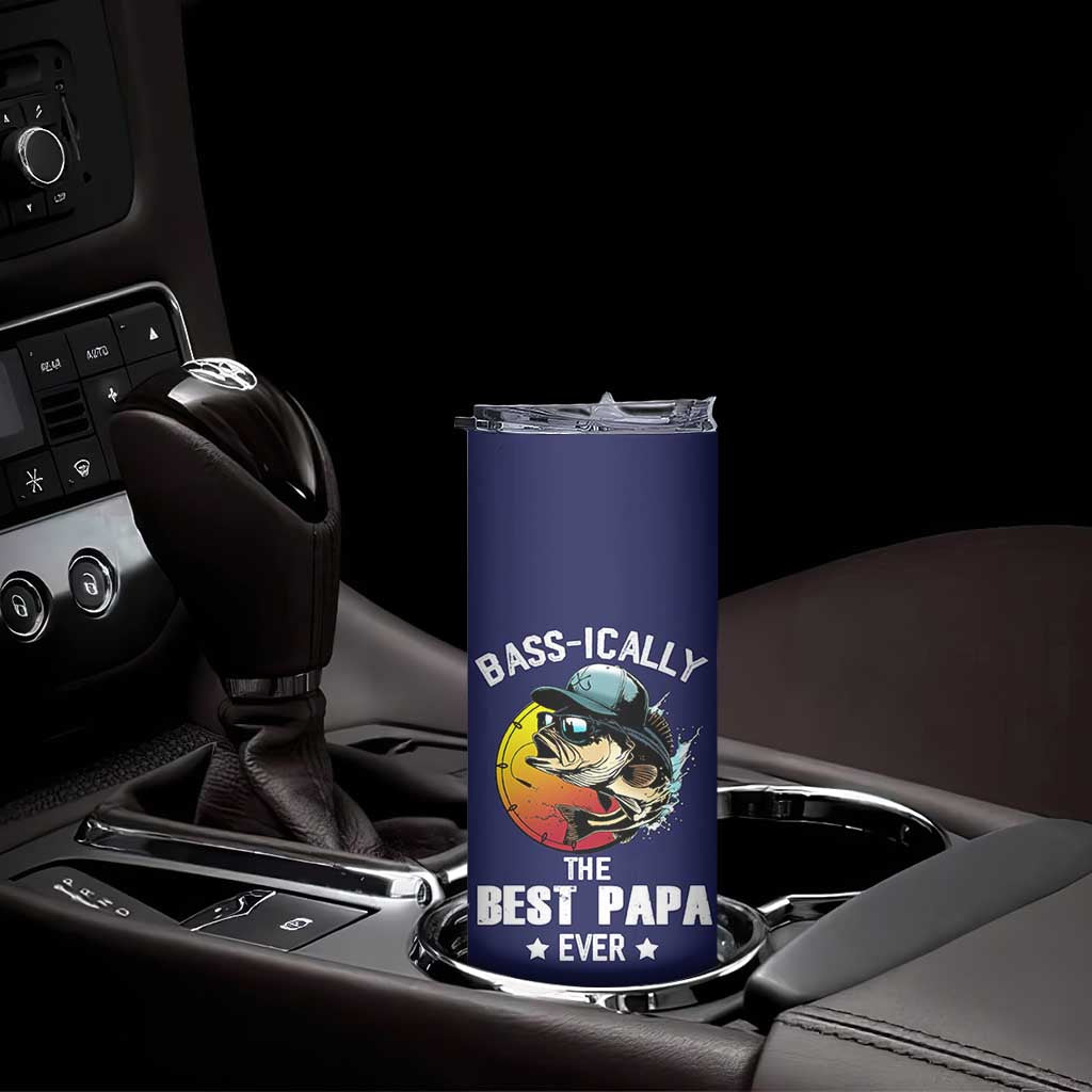 Fishing Gifts For Men Skinny Tumbler Best Papa Ever Bass Fish Fisherman Fathers Day Gift