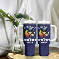 Fishing Gifts For Men Tumbler With Handle Best Papa Ever Bass Fish Fisherman Fathers Day Gift
