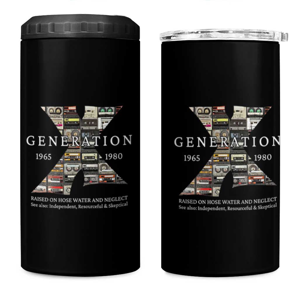 Gen X Generation 4 in 1 Can Cooler Tumbler 80's rock bands cassette tape - Wonder Print Shop