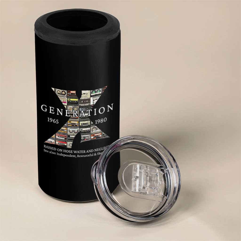 Gen X Generation 4 in 1 Can Cooler Tumbler 80's rock bands cassette tape - Wonder Print Shop