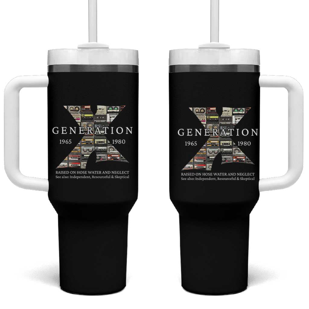 Gen X Generation Tumbler With Handle 80's rock bands cassette tape - Wonder Print Shop