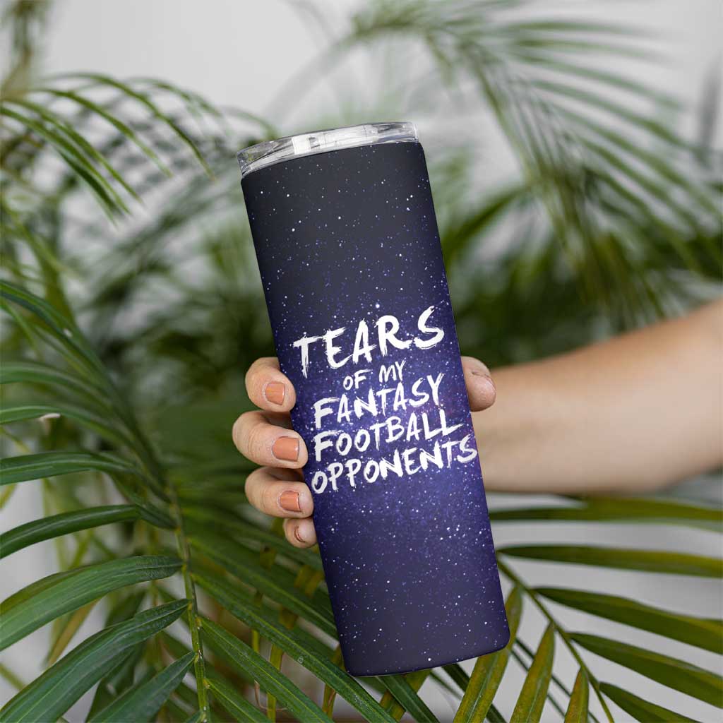 Funny American Football Skinny Tumbler Tears of My Fantasy Football Opponents Coffee Cup - Wonder Print Shop
