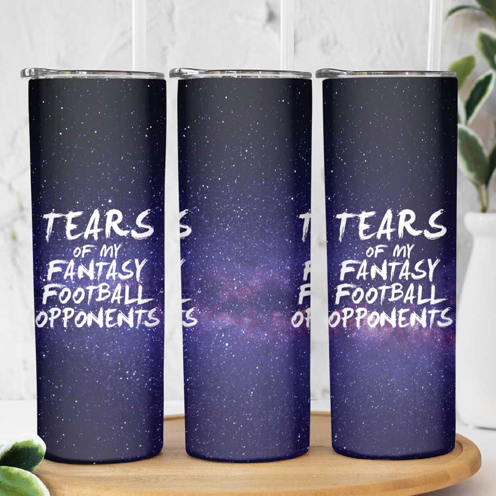 Funny American Football Skinny Tumbler Tears of My Fantasy Football Opponents Coffee Cup - Wonder Print Shop