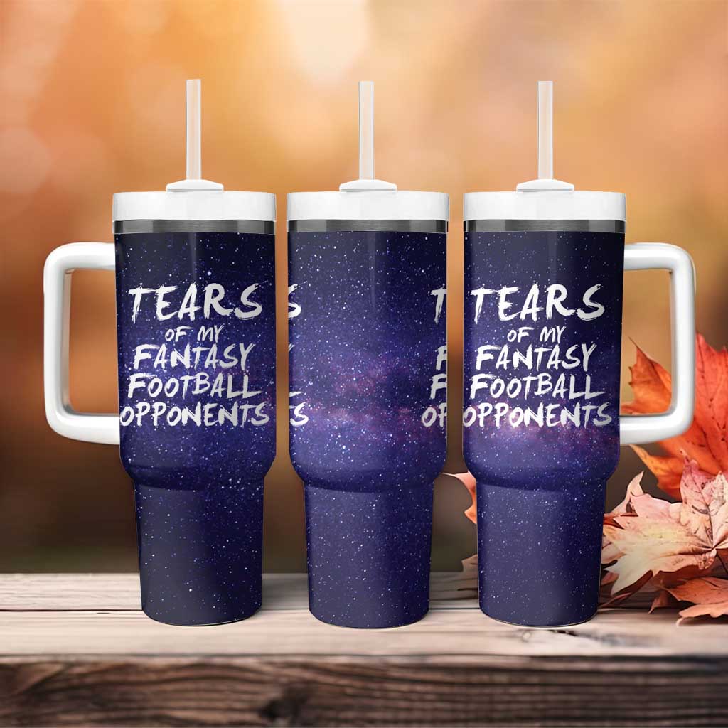 Funny American Football Tumbler With Handle Tears of My Fantasy Football Opponents Coffee Cup - Wonder Print Shop