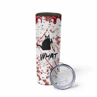 Funny Cat Lover Gifts Skinny Tumbler Halloween Murderous Cat With Knife What