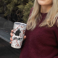 Funny Cat Lover Gifts Tumbler Cup Halloween Murderous Cat With Knife What