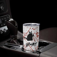 Funny Cat Lover Gifts Tumbler Cup Halloween Murderous Cat With Knife What