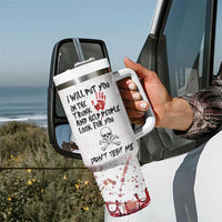 Funny Cat Lover Gifts Tumbler With Handle Halloween Murderous Cat With Knife What