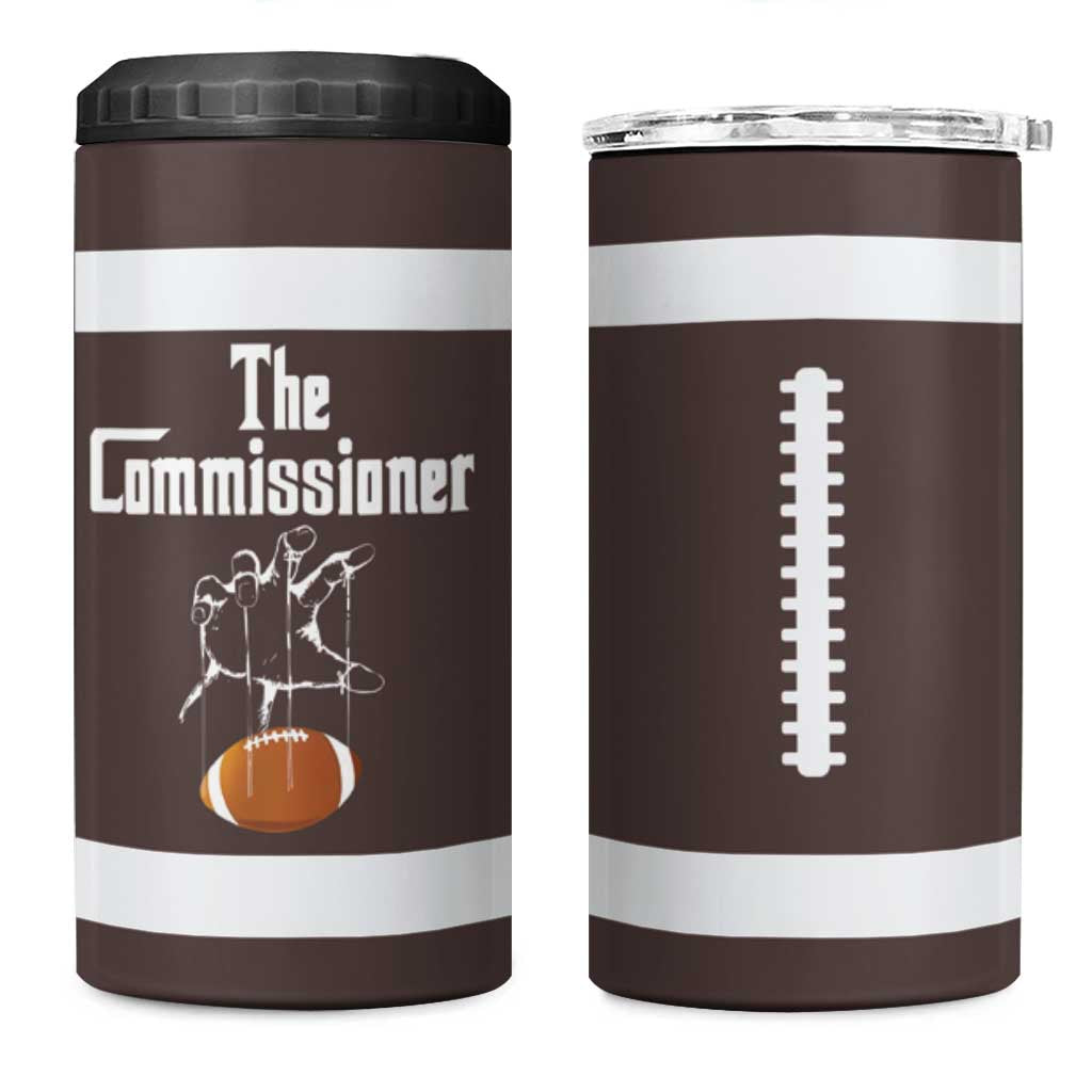 Fantasy Football Commissioner Draft Party Commish FFL 4 in 1 Can Cooler Tumbler Sports Party Gifts - Wonder Print Shop