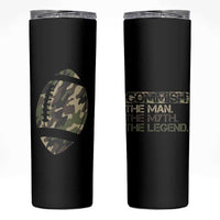 Fantasy Football Commissioner Draft Party Commish FFL Skinny Tumbler Man Myth Legend Camouflage Gift - Wonder Print Shop