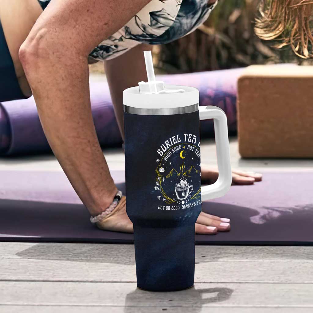 Suriel Tea Co Banned Books Tumbler With Handle Acotar City Of Starlight Velaris Coffee Mug - Wonder Print Shop