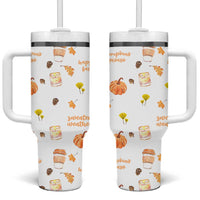 Pumpkin Season Fall Gift Tumbler With Handle Autumn Travel Cup For Thanksgiving - Wonder Print Shop