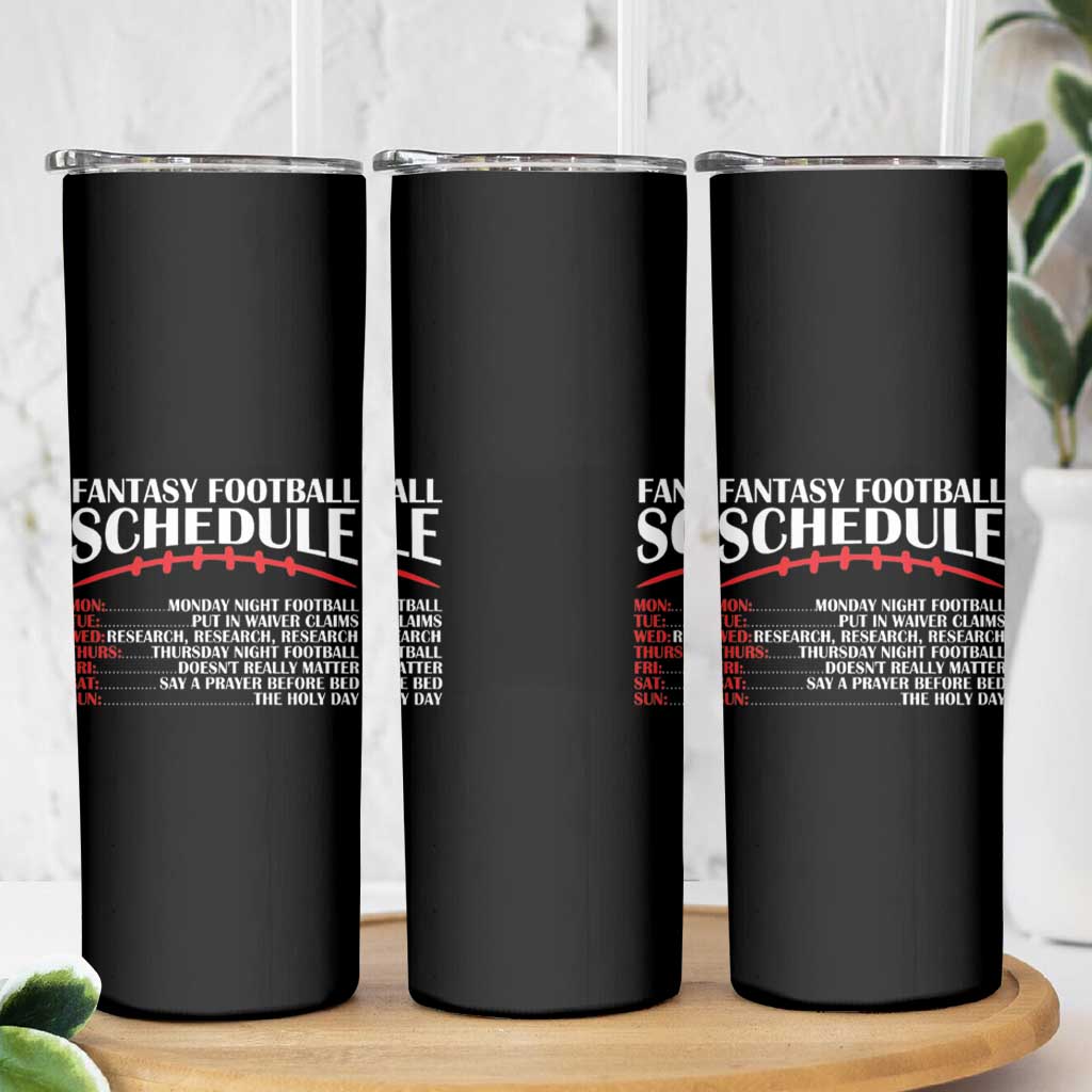 American Fantasy Football Lines Skinny Tumbler Funny Schedule Cool Sports Player - Wonder Print Shop