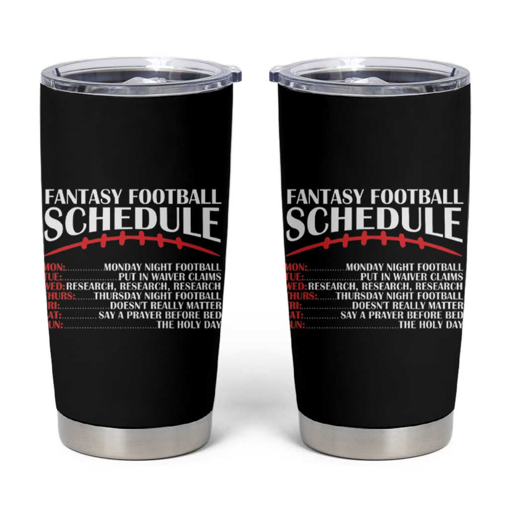 American Fantasy Football Lines Tumbler Cup Funny Schedule Cool Sports Player - Wonder Print Shop