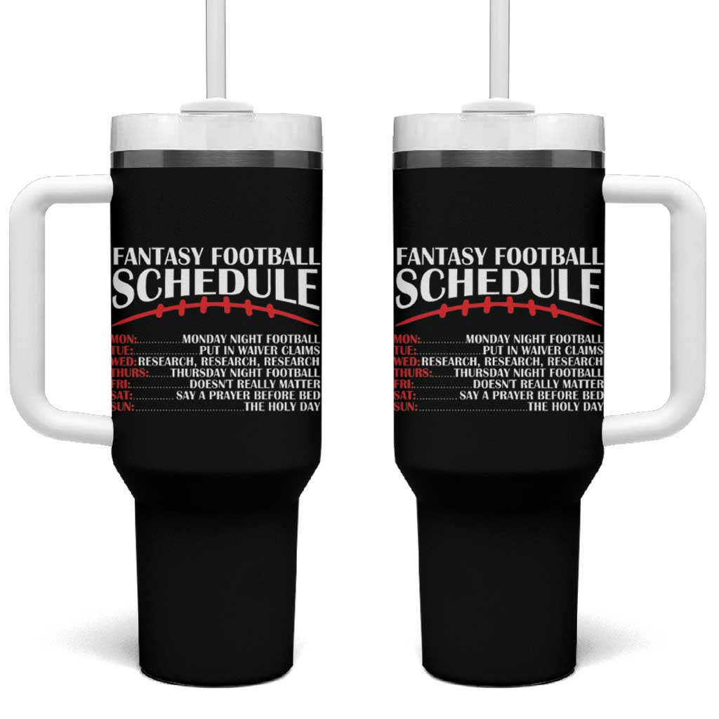 American Fantasy Football Lines Tumbler With Handle Funny Schedule Cool Sports Player - Wonder Print Shop