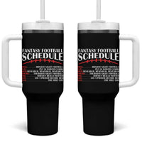 American Fantasy Football Lines Tumbler With Handle Funny Schedule Cool Sports Player - Wonder Print Shop