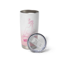 Personalized Breast Cancer Survivor Tumbler Cup Custom Name Pink Ribbon Chemo Care - Wonder Print Shop
