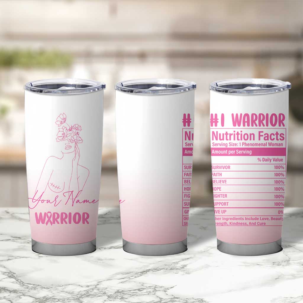Personalized Breast Cancer Survivor Tumbler Cup Custom Name Pink Ribbon Chemo Care - Wonder Print Shop
