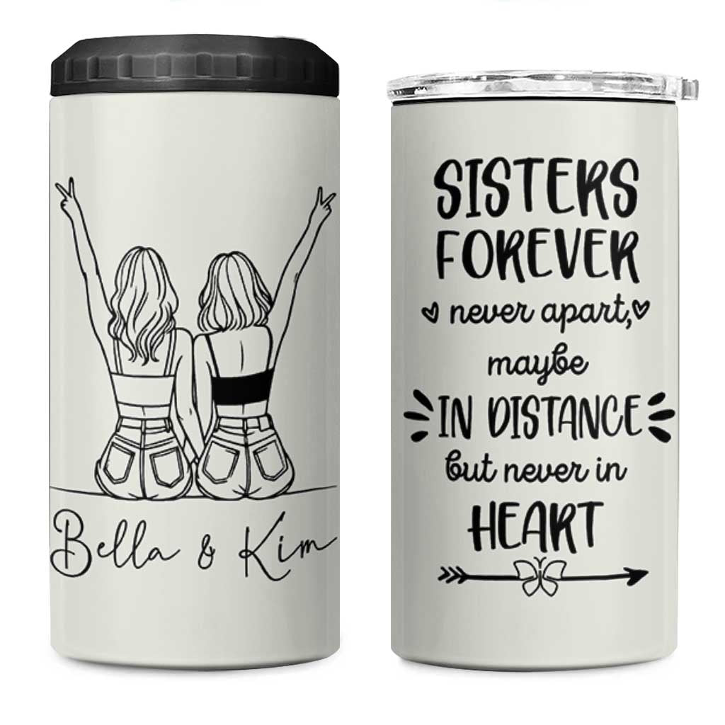 Personalized Long Distance Friendship Gift 4 in 1 Can Cooler Tumbler Custom Name Best Friends Gifts For Women Bestie