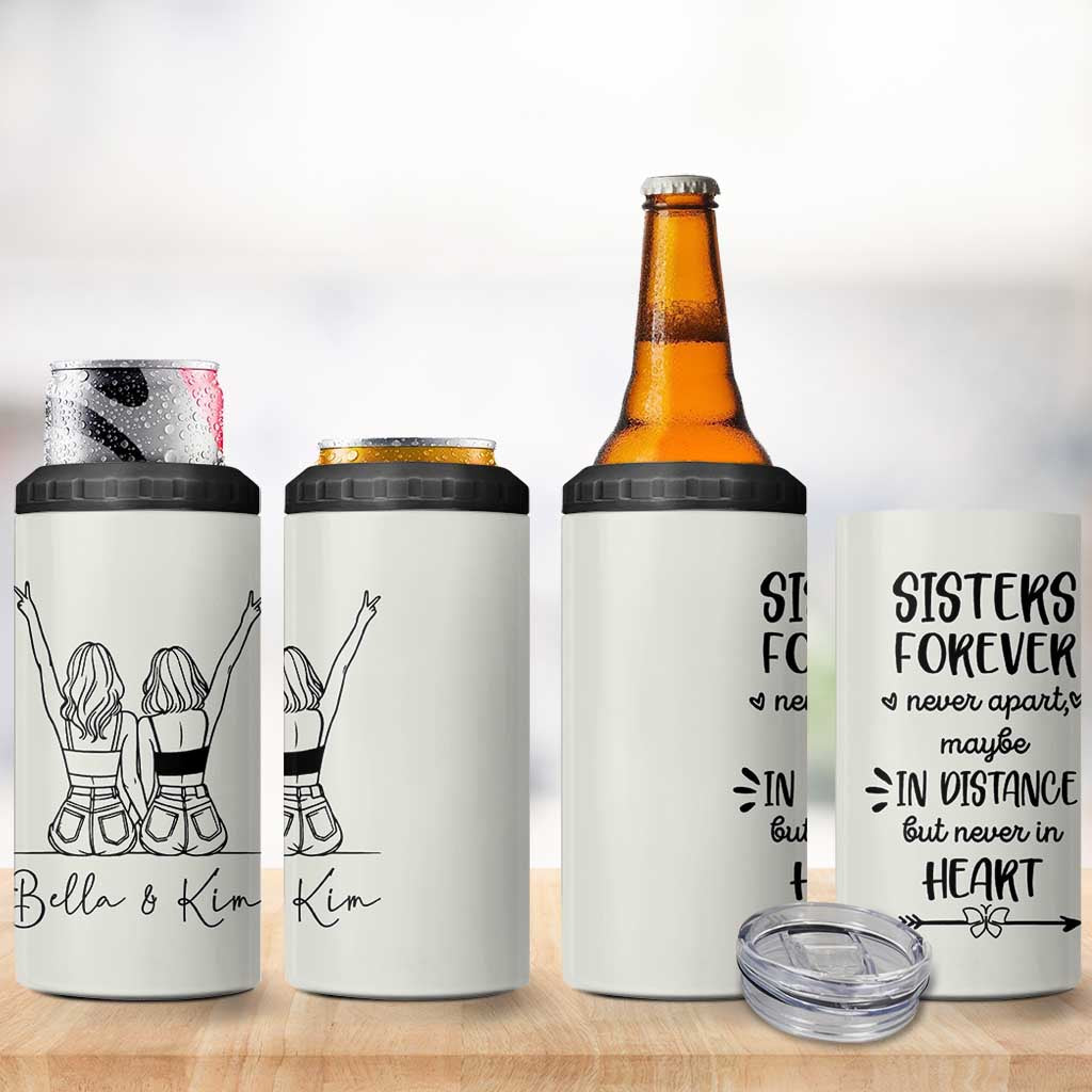 Personalized Long Distance Friendship Gift 4 in 1 Can Cooler Tumbler Custom Name Best Friends Gifts For Women Bestie