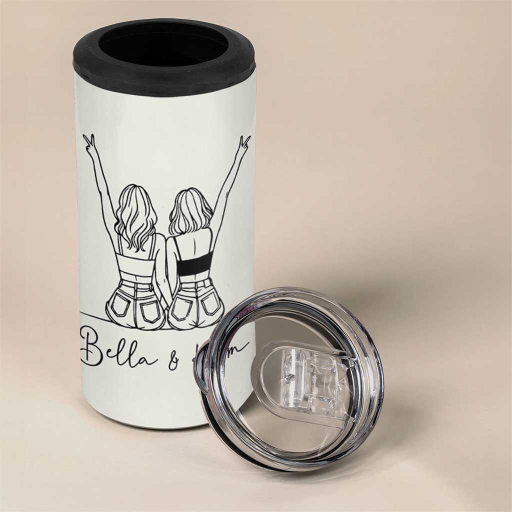Personalized Long Distance Friendship Gift 4 in 1 Can Cooler Tumbler Custom Name Best Friends Gifts For Women Bestie