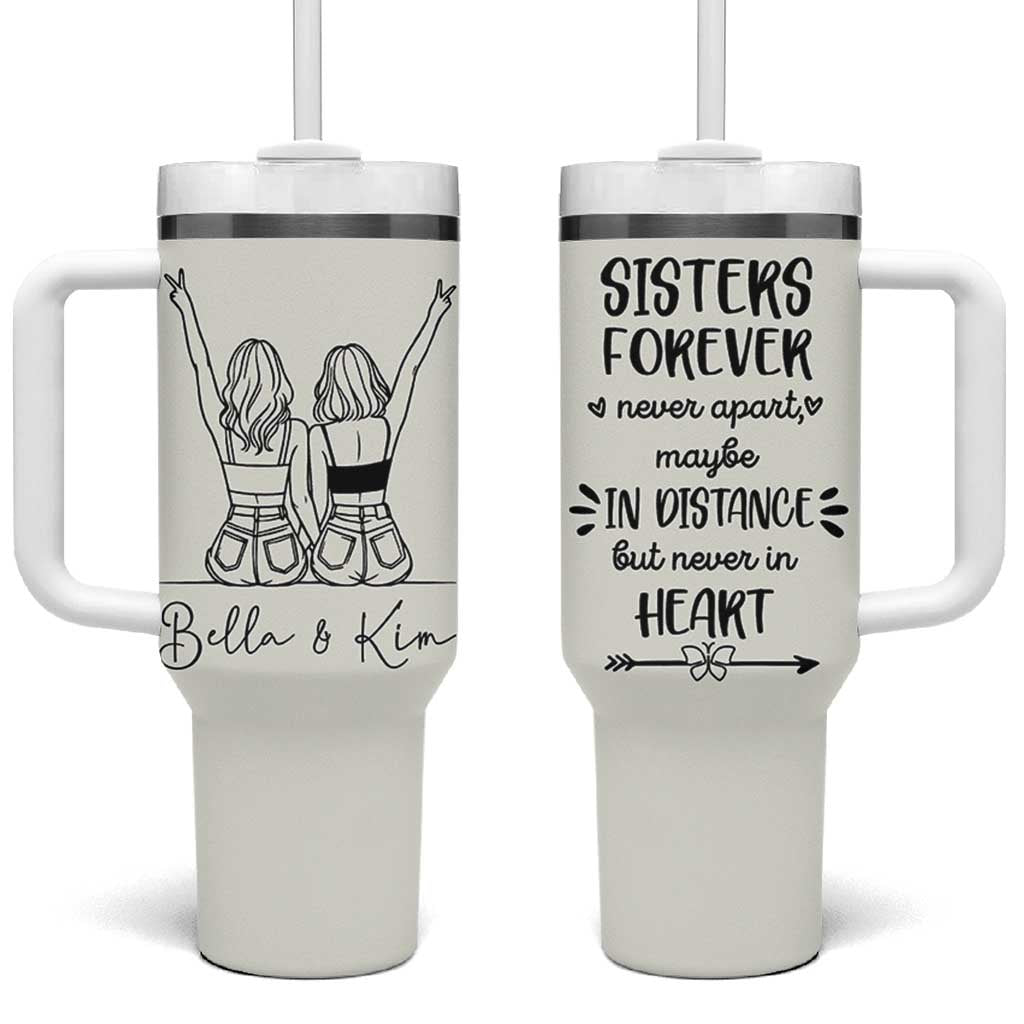 Personalized Long Distance Friendship Gift Tumbler With Handle Custom Name Best Friends Gifts For Women Bestie