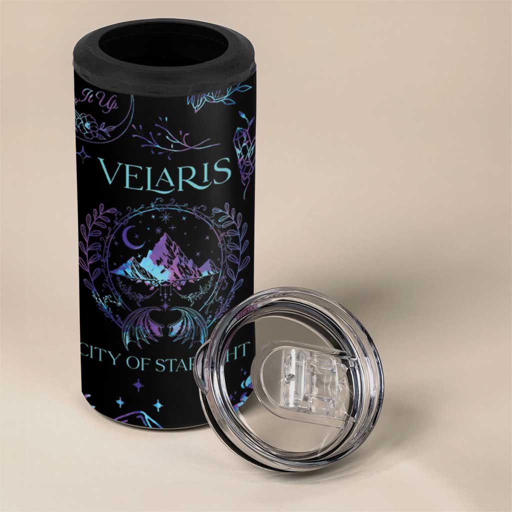 Velaris City Of Starlight 4 in 1 Can Cooler Tumbler Fantasy Celestial City Night Sky Bookish Book Lovers