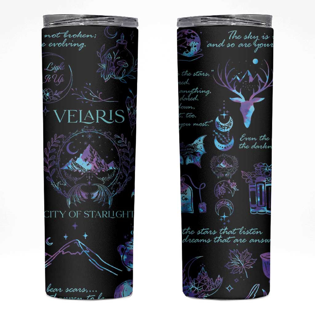 Velaris City Of Starlight Skinny Tumbler Fantasy Celestial City Night Sky Bookish Book Lovers