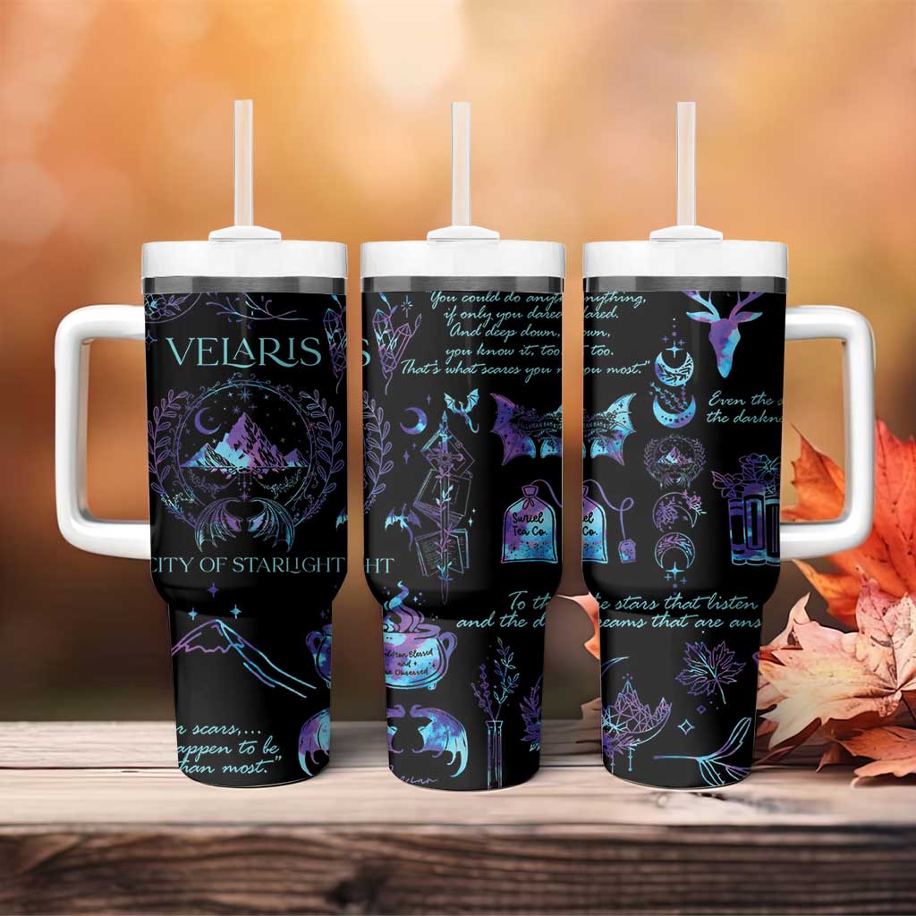 Velaris City Of Starlight Tumbler With Handle Fantasy Celestial City Night Sky Bookish Book Lovers