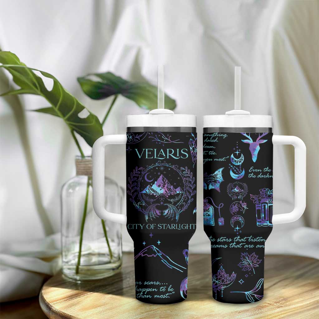 Velaris City Of Starlight Tumbler With Handle Fantasy Celestial City Night Sky Bookish Book Lovers