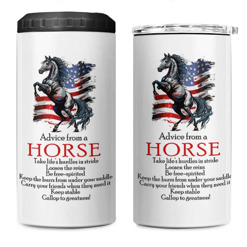 Horse Lovers 4 in 1 Can Cooler Tumbler Advice From A Horse Inspiration
