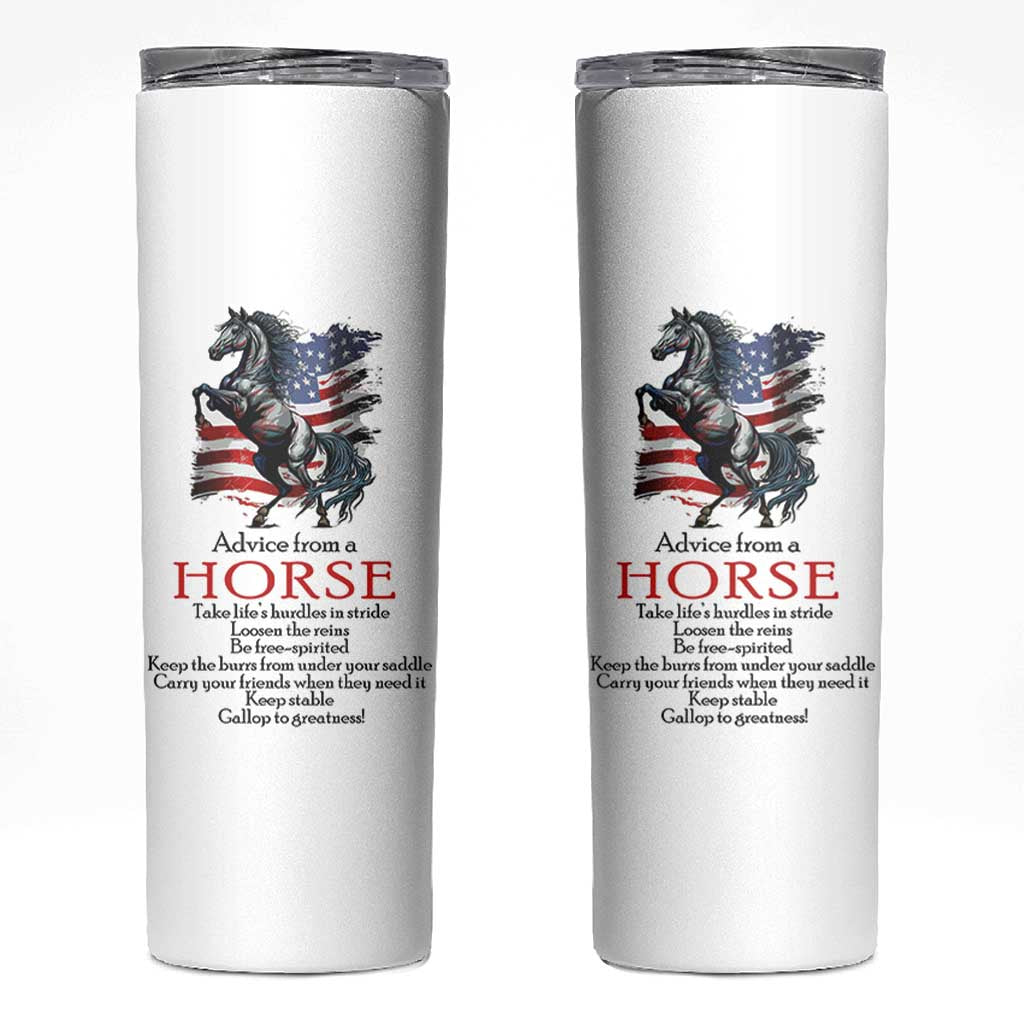 Horse Lovers Skinny Tumbler Advice From A Horse Inspiration