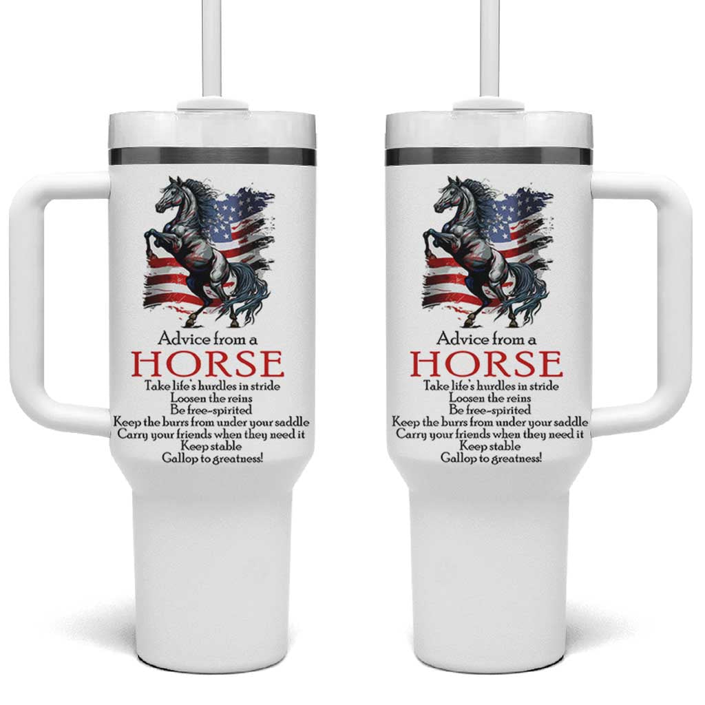 Horse Lovers Tumbler With Handle Advice From A Horse Inspiration
