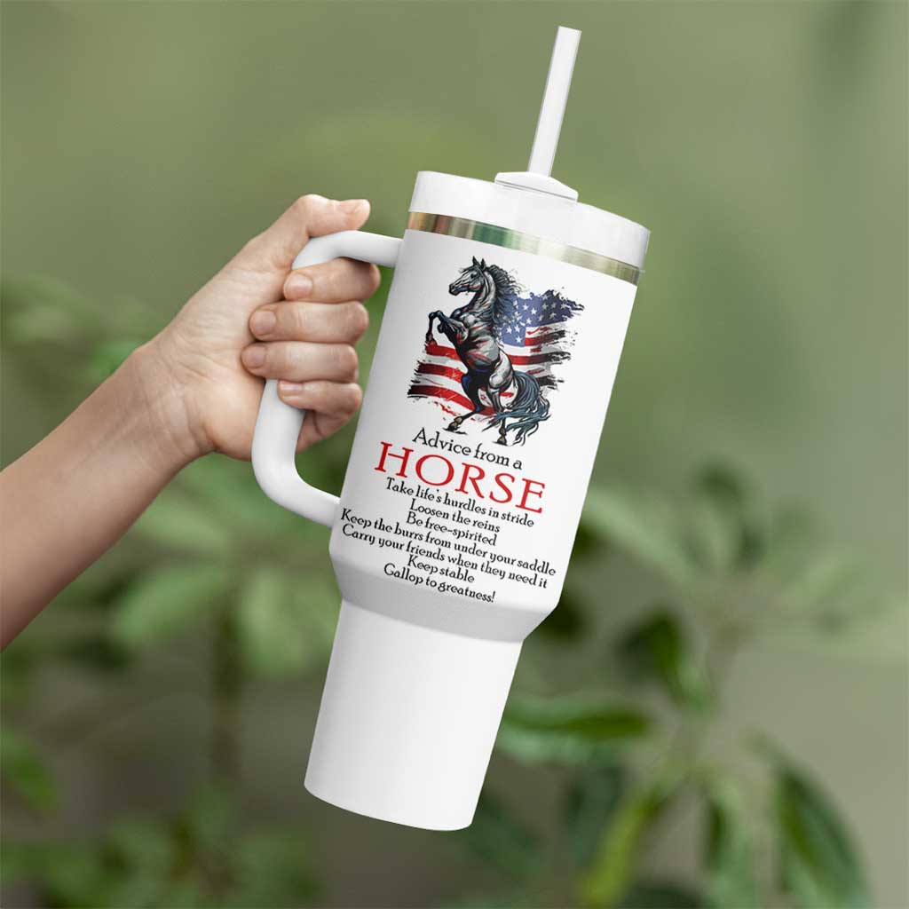 Horse Lovers Tumbler With Handle Advice From A Horse Inspiration