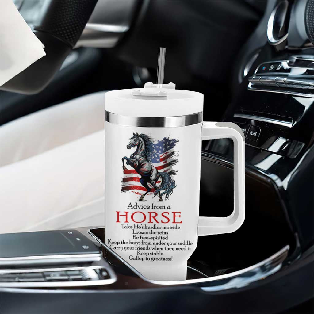 Horse Lovers Tumbler With Handle Advice From A Horse Inspiration