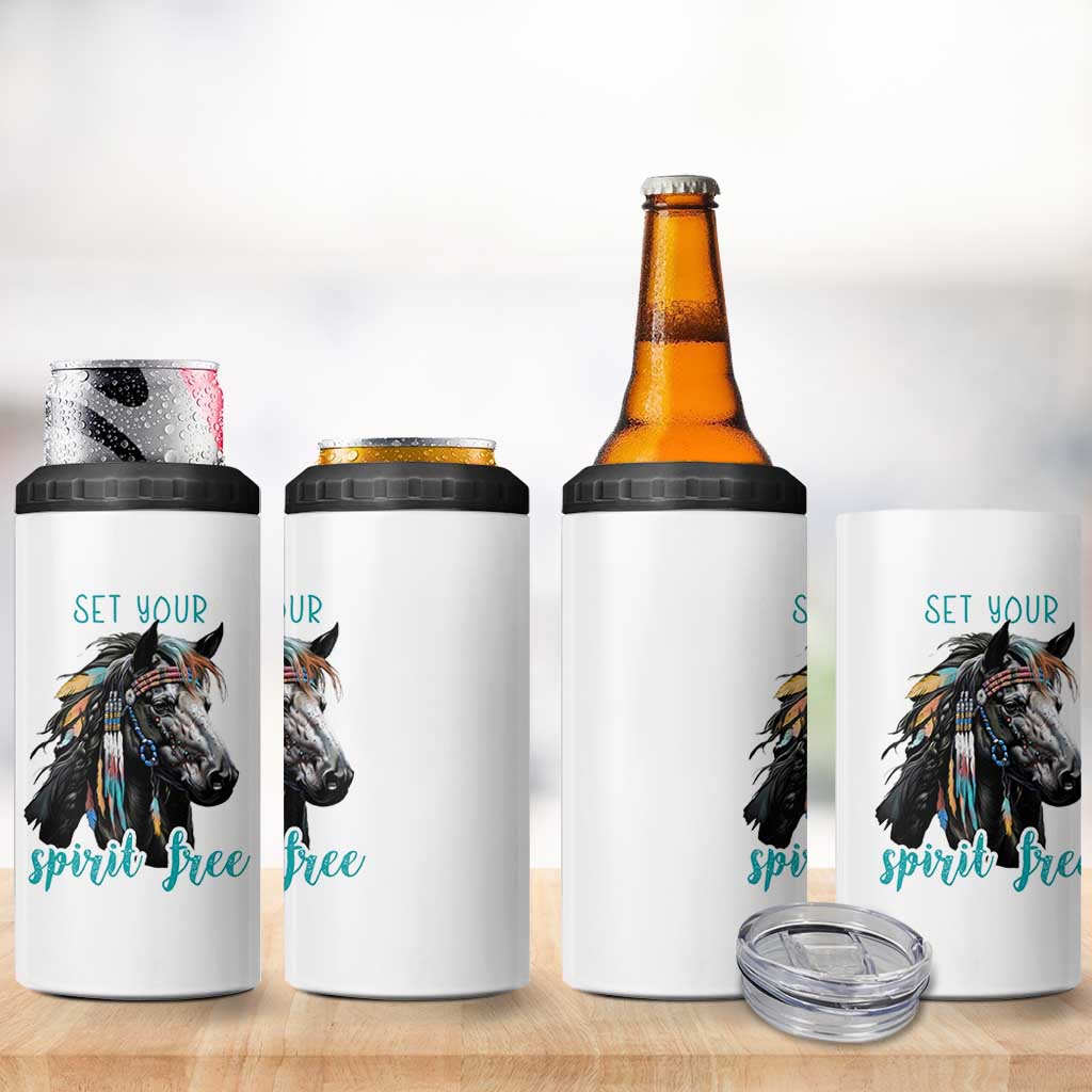 Horse Lovers 4 in 1 Can Cooler Tumbler Cowgirl Cowboy Equestrian Gifts