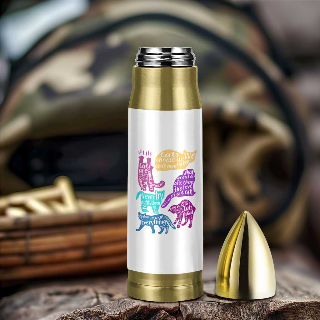 Cat Lover Gifts Bullet Tumbler Kitten Quotes From Famous Writers Authors and Feline Lovers
