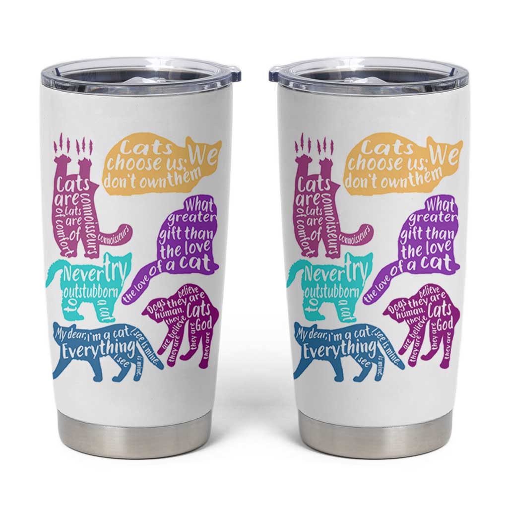 Cat Lover Gifts Tumbler Cup Kitten Quotes From Famous Writers Authors and Feline Lovers