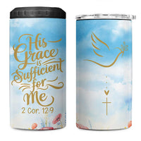 Christian Gifts For Women 4 in 1 Can Cooler Tumbler Encouraging Bible Verse Cross His Grace Is Sufficient For Me