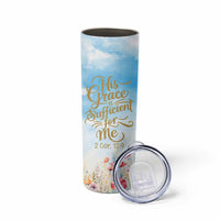 Christian Gifts For Women Skinny Tumbler Encouraging Bible Verse Cross His Grace Is Sufficient For Me