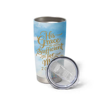 Christian Gifts For Women Tumbler Cup Encouraging Bible Verse Cross His Grace Is Sufficient For Me