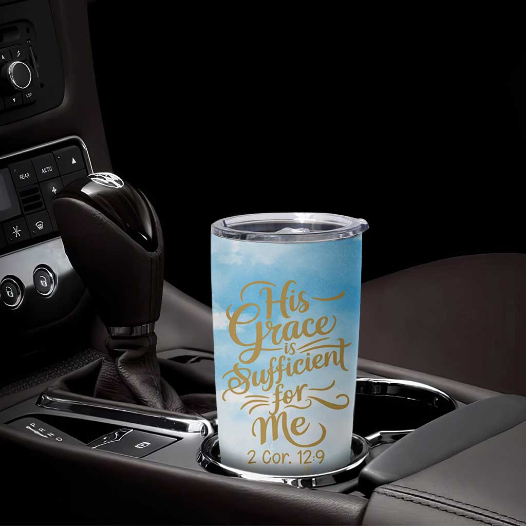 Christian Gifts For Women Tumbler Cup Encouraging Bible Verse Cross His Grace Is Sufficient For Me