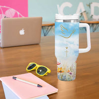 Christian Gifts For Women Tumbler With Handle Encouraging Bible Verse Cross His Grace Is Sufficient For Me